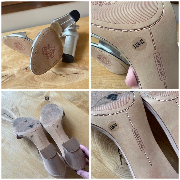 VINCE CAMUTO CORLINA ANKLE STRAP HEELED SANDAL 12M SILVER WEDDING HOLIDAY GLAM - Picture 11 of 11